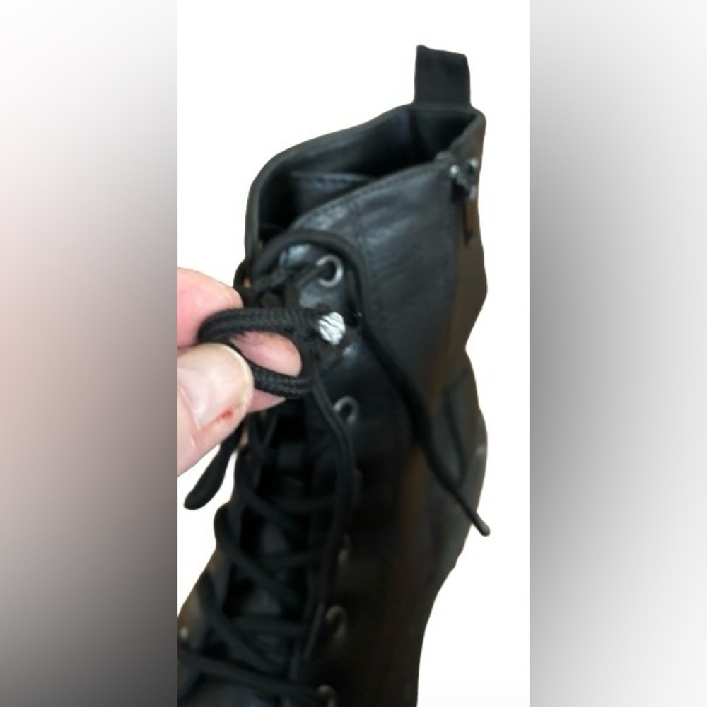 Sincerely Jules blk lthr lace up combat boots WM 5 goth punk indie sleeze - Picture 13 of 16